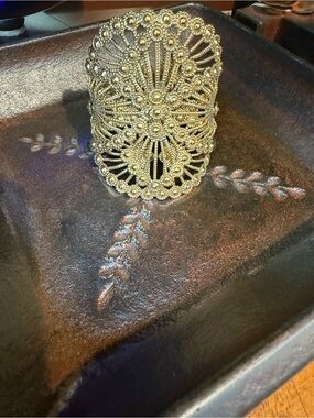 Virgins Saints & Angels Gold Filigree Statement Cuff